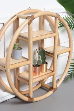 SHELF CONTROL Rattan Shelf Round Natural Decoration _ Etsy